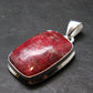 Thulite Silver Plated Pendant From Norway - 1.4" - 6.0 Grams