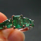 Emerald Faceted Silver Ring from Colombia - 3.14 Grams Total - Size 8