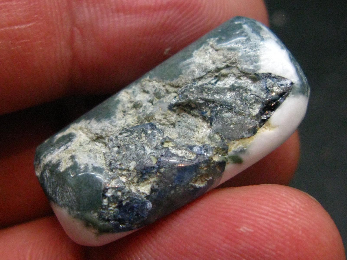 Gem Benitoite & Natrolite Polished Stone w/ Hole From California - 29.51 Carats