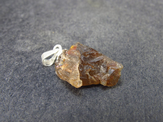 Rare Enstatite Crystal 925 Silver Pendant From Tanzania - 0.8" - 1.61 Grams