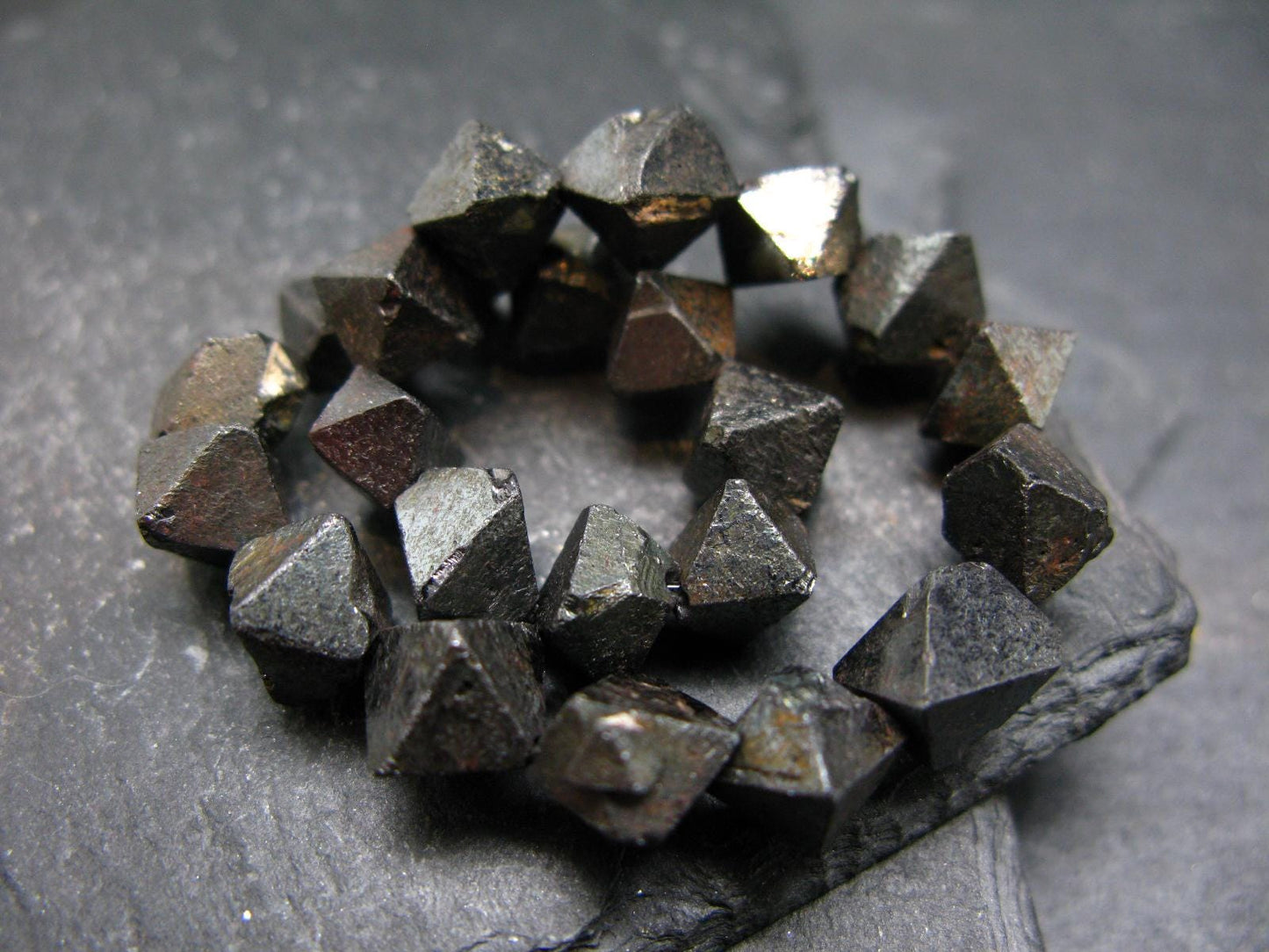Magnetite Crystals Genuine Bracelet ~ 7 Inches ~ 10mm Crystal Beads
