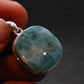 Rare Blue Larimar Pectolite Silver Plated Pendant From Dominican Republic - 1.3" - 5.8 Grams