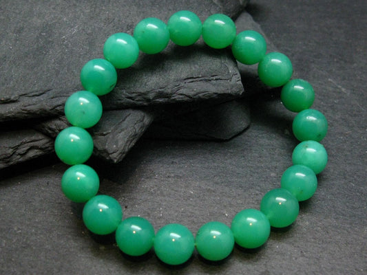 AAA Grade Chrysoprase Genuine Bracelet ~ 7 Inches ~ 10mm Round Beads