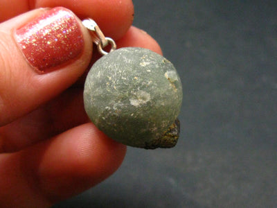 Complete Prehnite Sterling Silver Pendant from Mali - 1.1" - 9.60 Grams