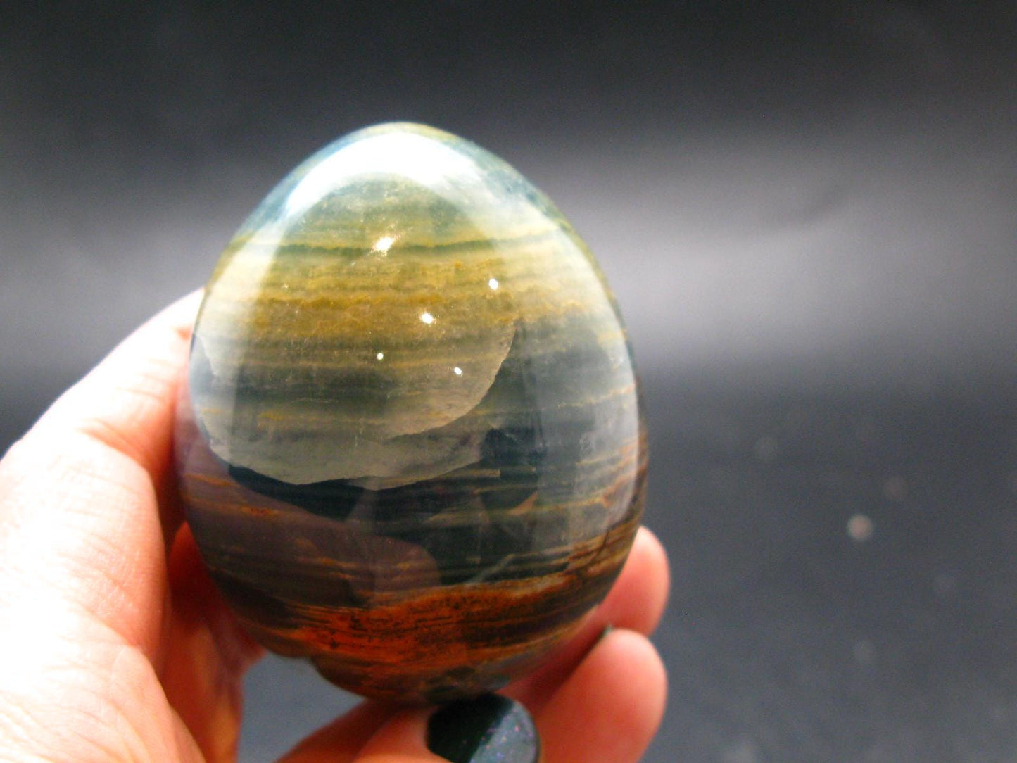 Lemurian Aquatine Blue Calcite Egg From Argentina - 2.1" - 153.67 Grams