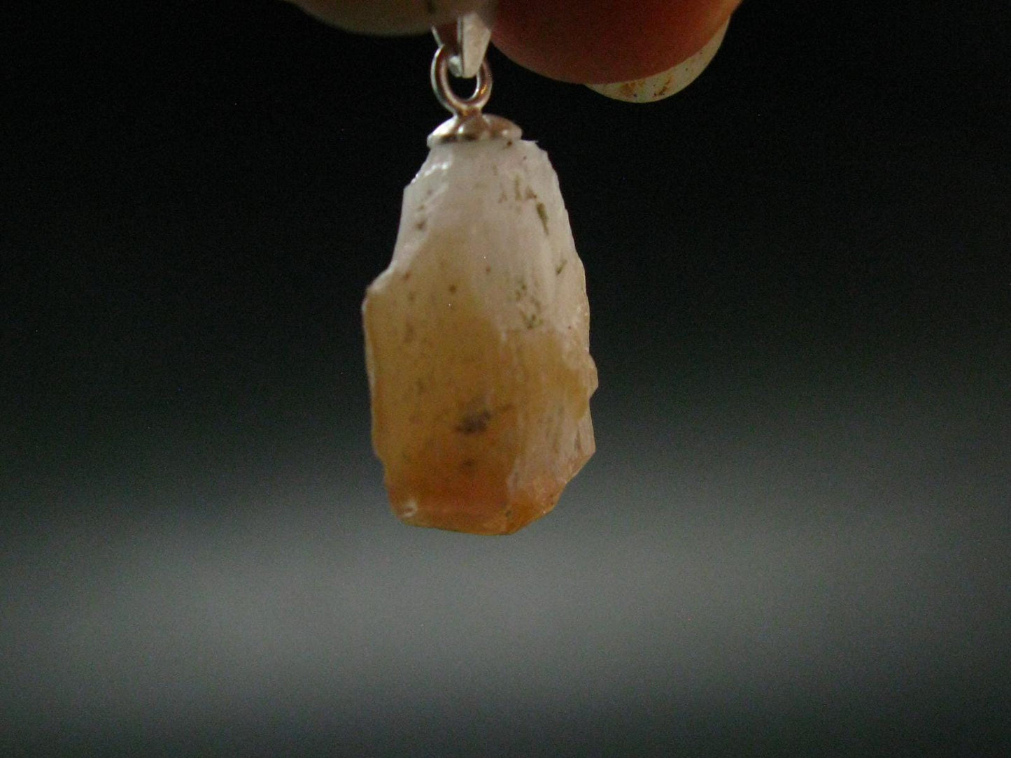 Natrolite Crystal Silver Pendant from Canada - 0.9" - 1.72 Grams