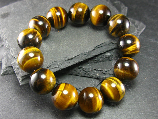 Tiger Eye Genuine Bracelet ~ 7 Inches ~ 16mm Round Beads