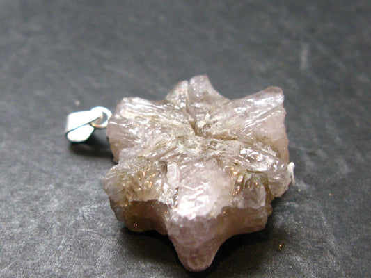 Terminated Aragonite Crystal Silver Pendant from Spain - 1.1" - 5.97 Grams