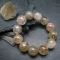 Red Rutilated Quartz Genuine Bracelet ~ 7 Inches ~ 17mm Round Beads
