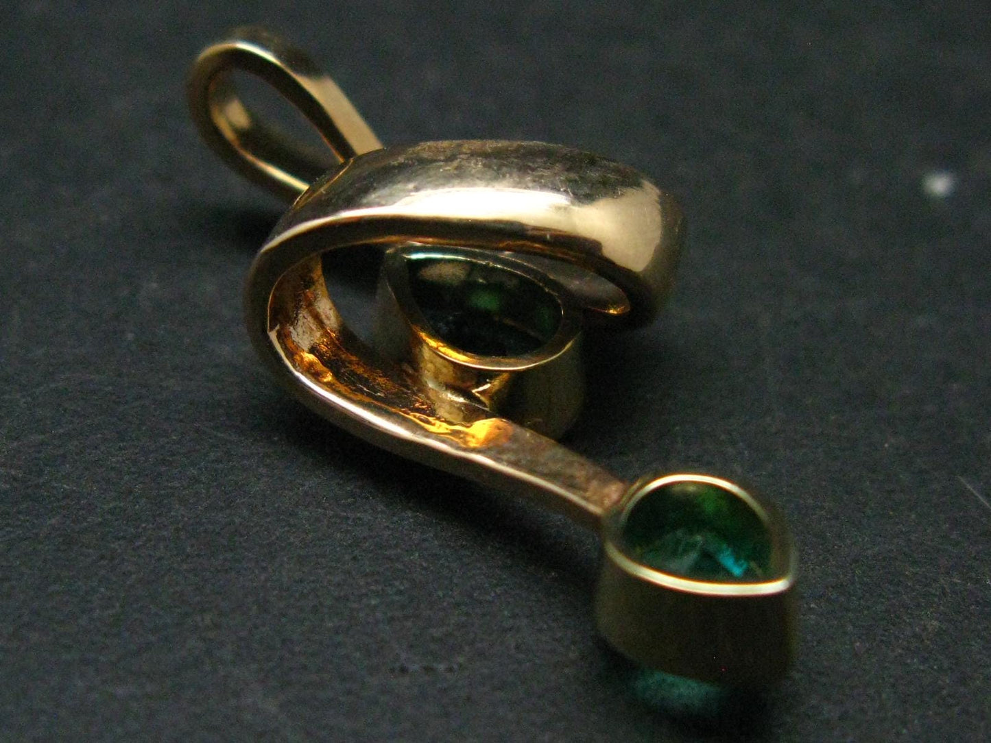 Genuine Emerald Pendant in 14k Yellow Gold from Colombia - 0.95 Carats - 1.2"