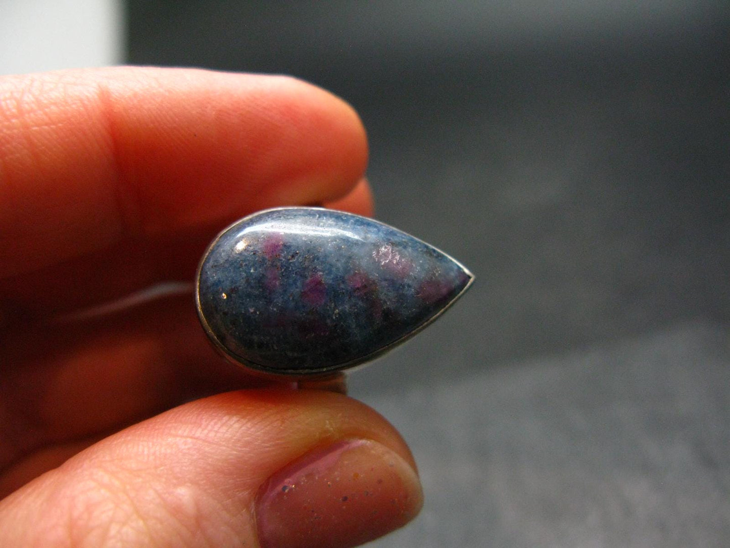 Ruby & Kyanite Silver Ring From India - 6.46 Grams - Size 10