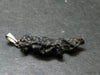 Tibetan Black Tektite Silver Pendant From Tibet - 1.4" - 1.48 Grams