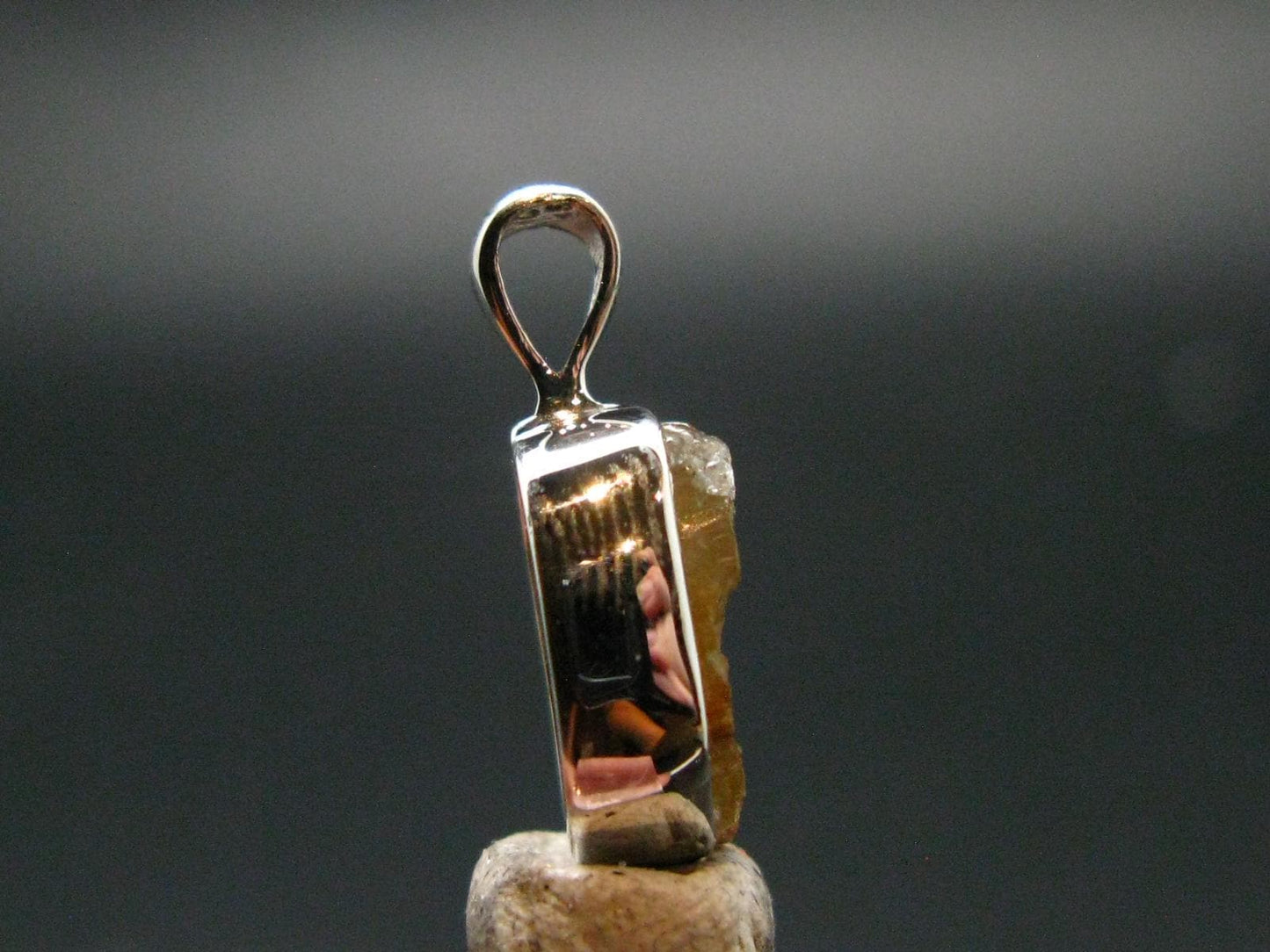 Rare Herderite Crystal Silver Pendant from Brazil - 0.7" - 1.16 Grams