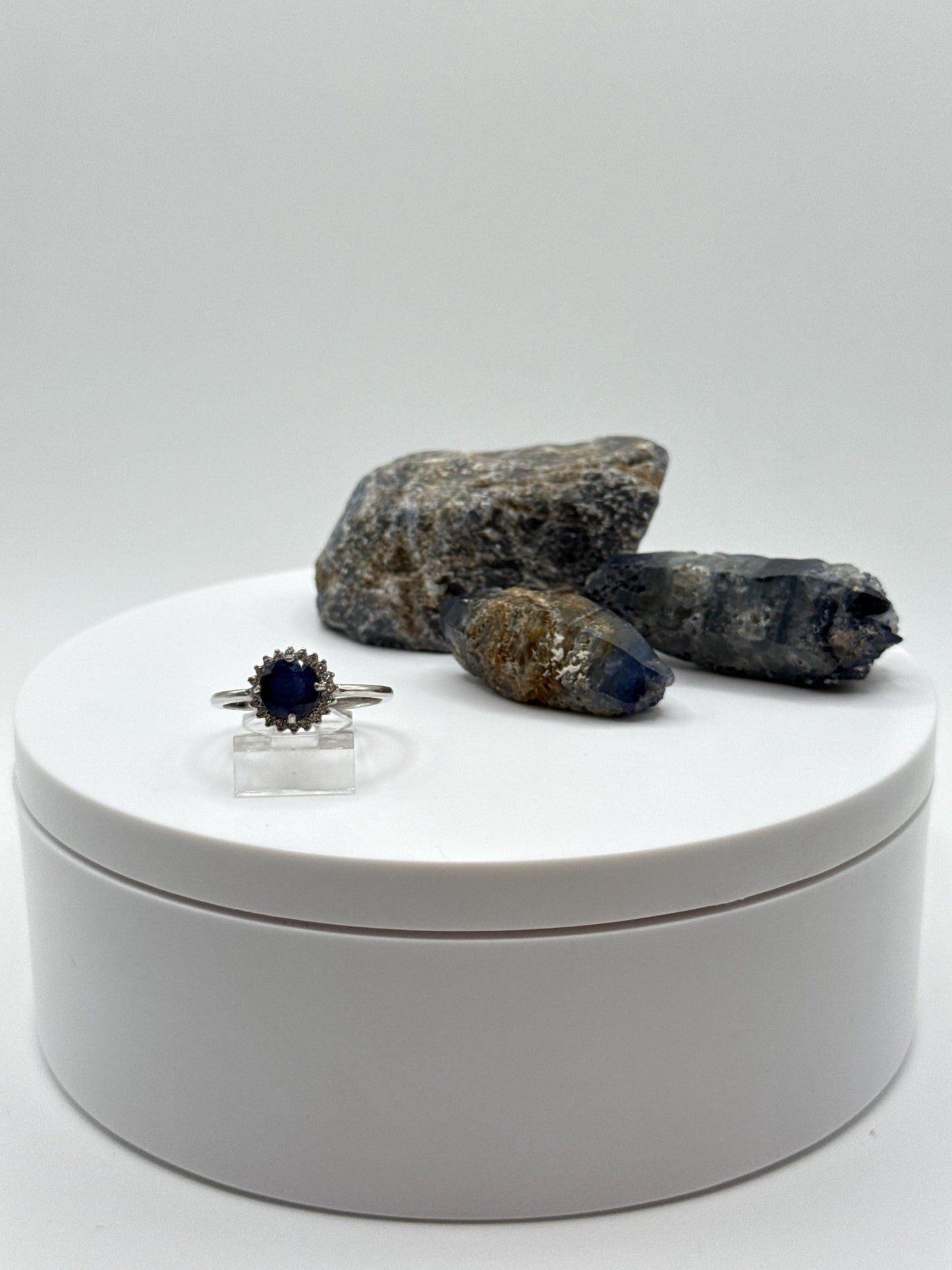 Blue Sapphire Ring | Genuine Sapphire Solitaire | Sterling Silver Gemstone Jewelry | September Birthstone - Size 8.5