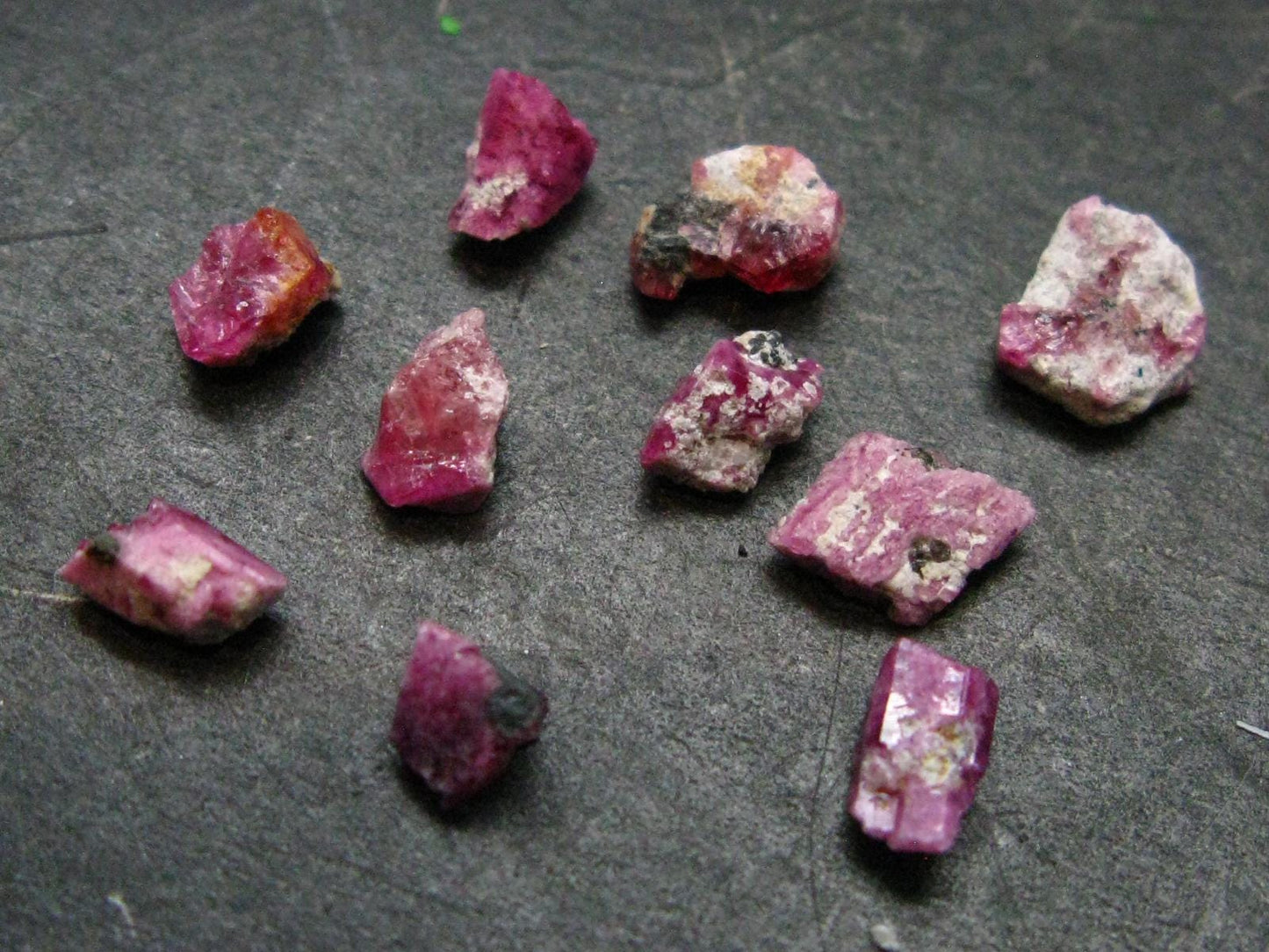 Nice Lot of 10 Bixbite Red Emerald Beryl Crystals From Utah USA - 6.31 Carats