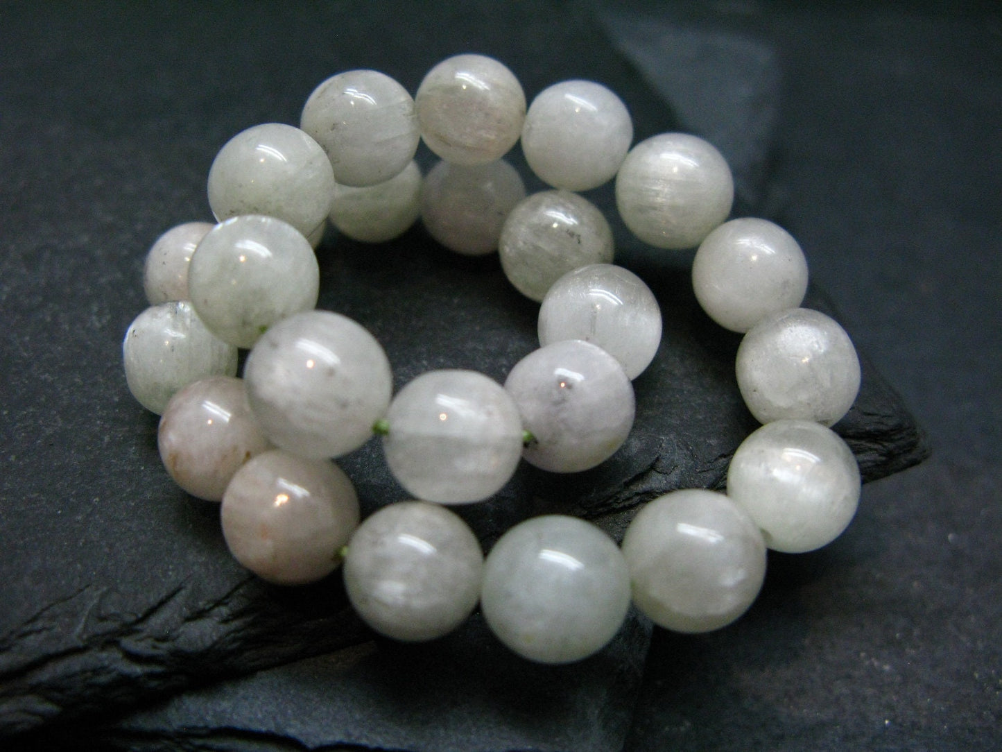 Hiddenite Spodumene Genuine Bracelet ~ 7 Inches ~ 8mm Round Beads