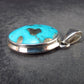 Turquoise Silver Pendant - 1.3" - 5.93 Grams