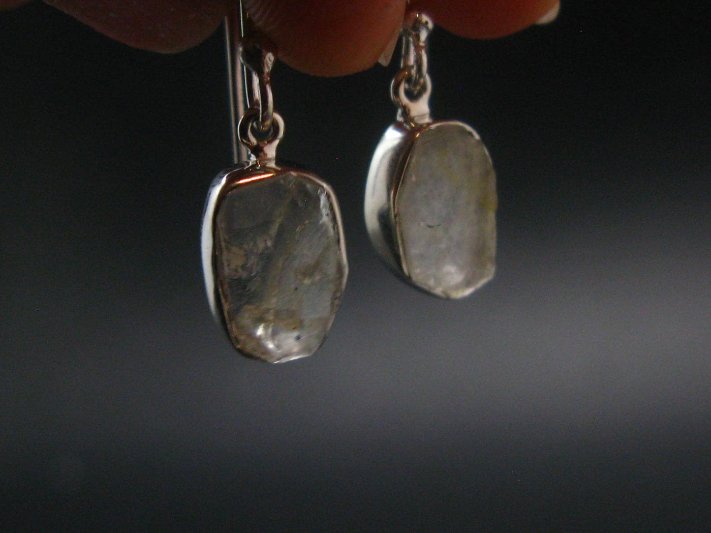 Phenakite Phenacite Crystal Silver Earrings from Russia - 2.51 Grams