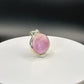 Round Pink Kunzite Silver Charm | Soft Lavender Crystal Jewelry