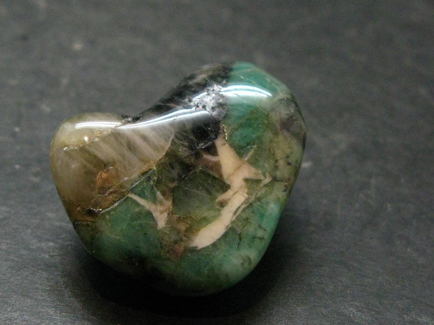 Natural Emerald Tumbled Stone from Brazil - 1.4" - 21.48 Grams