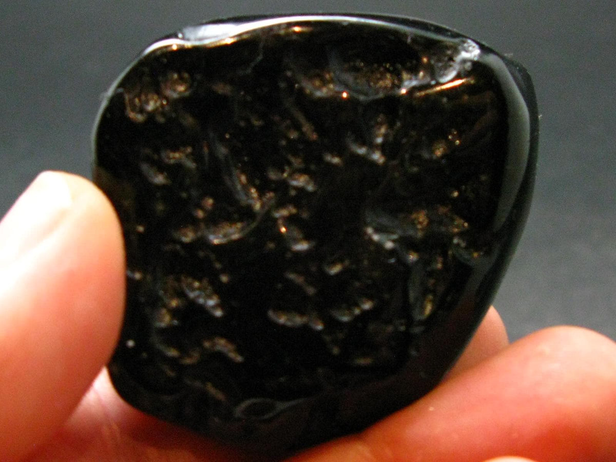 Rare Large Black Tibetan Tektite Tumbled Stone from Tibet - 1.6" - 43.39 Grams