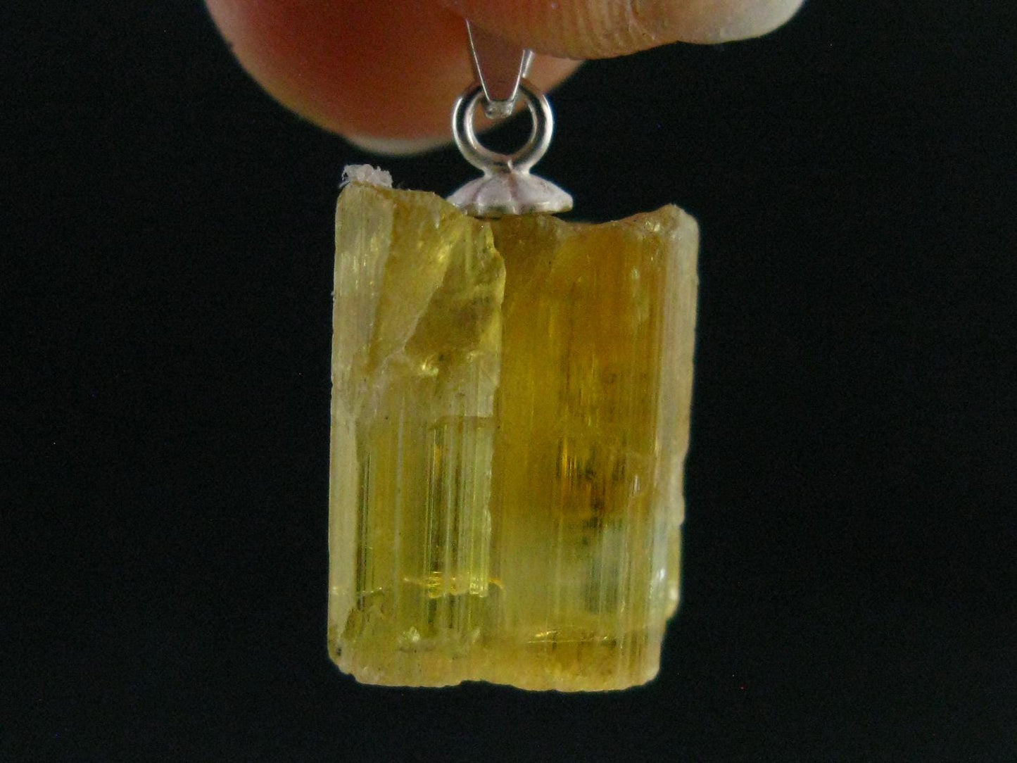 Gem Heliodor Golden Beryl Silver Pendant From Tajikistan - 10.0 Carats - 2.0"