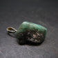 Natural Emerald Tumbled Stone Silver Pendant from Brazil - 1.0" - 4.12 Grams