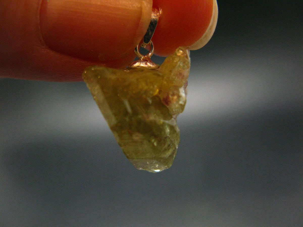 Vesuvianite Idocrase Crystal Silver Pendant From Canada - 0.8" - 3.0 Grams