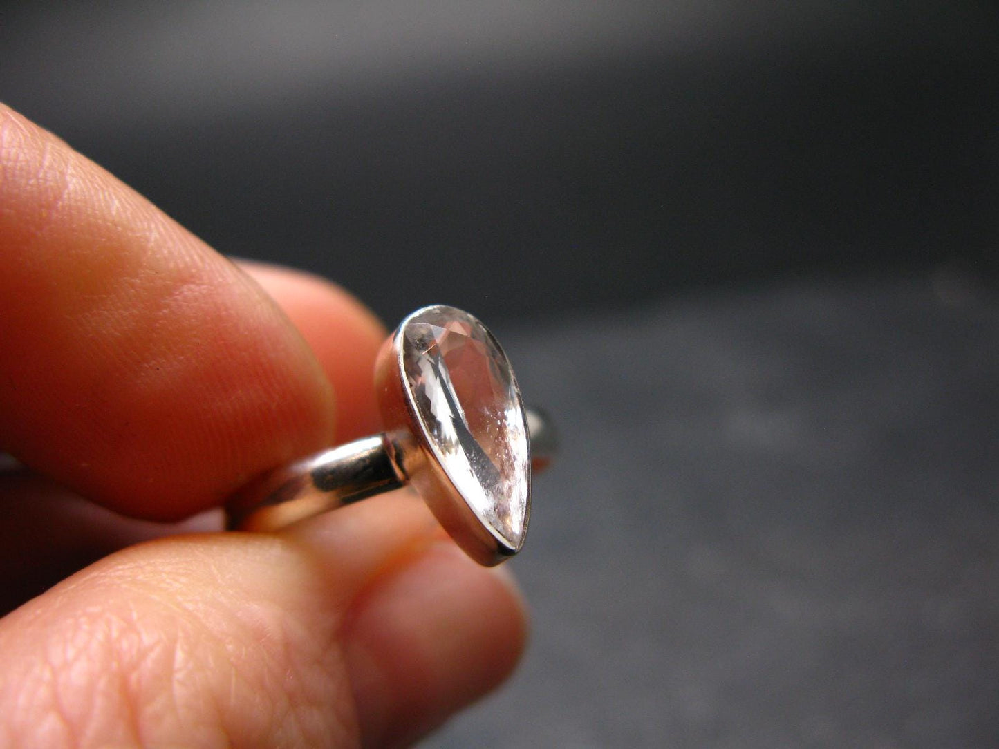 Phenakite Phenacite Crystal Facetted Silver 1.79 Carats Ring From Russia - Size 9 - 2.03 Grams
