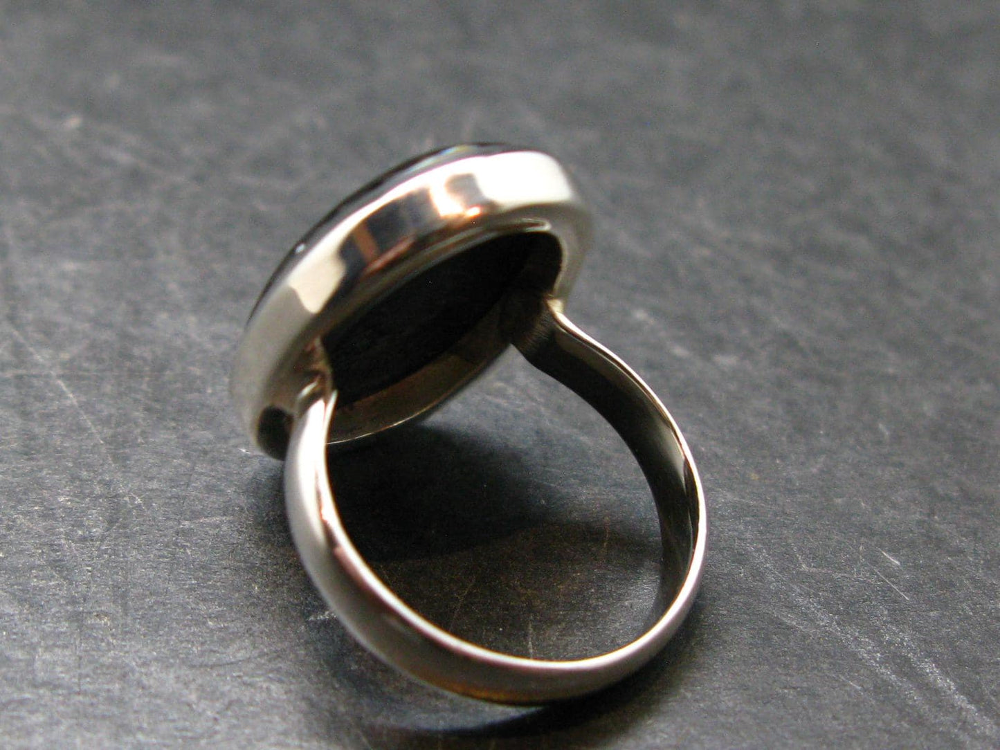 Real!! Very Rare Nuumite Nuummite Sterling Silver Ring from Greenland - 7.14 Grams - Size 7