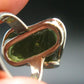 Moldavite Tektite Silver Ring from Czech Republic - Adjustable Size - 6.54 Grams