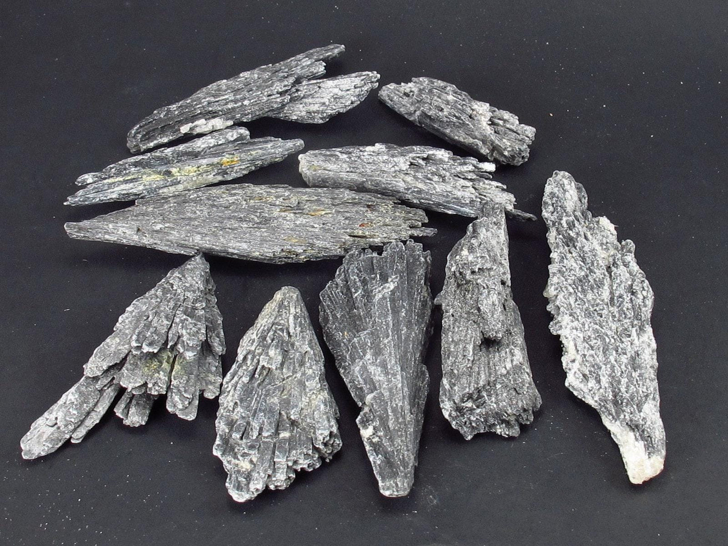 Lot of 10 Rare Black Kyanite Crystals From Brazil - 74 Grams