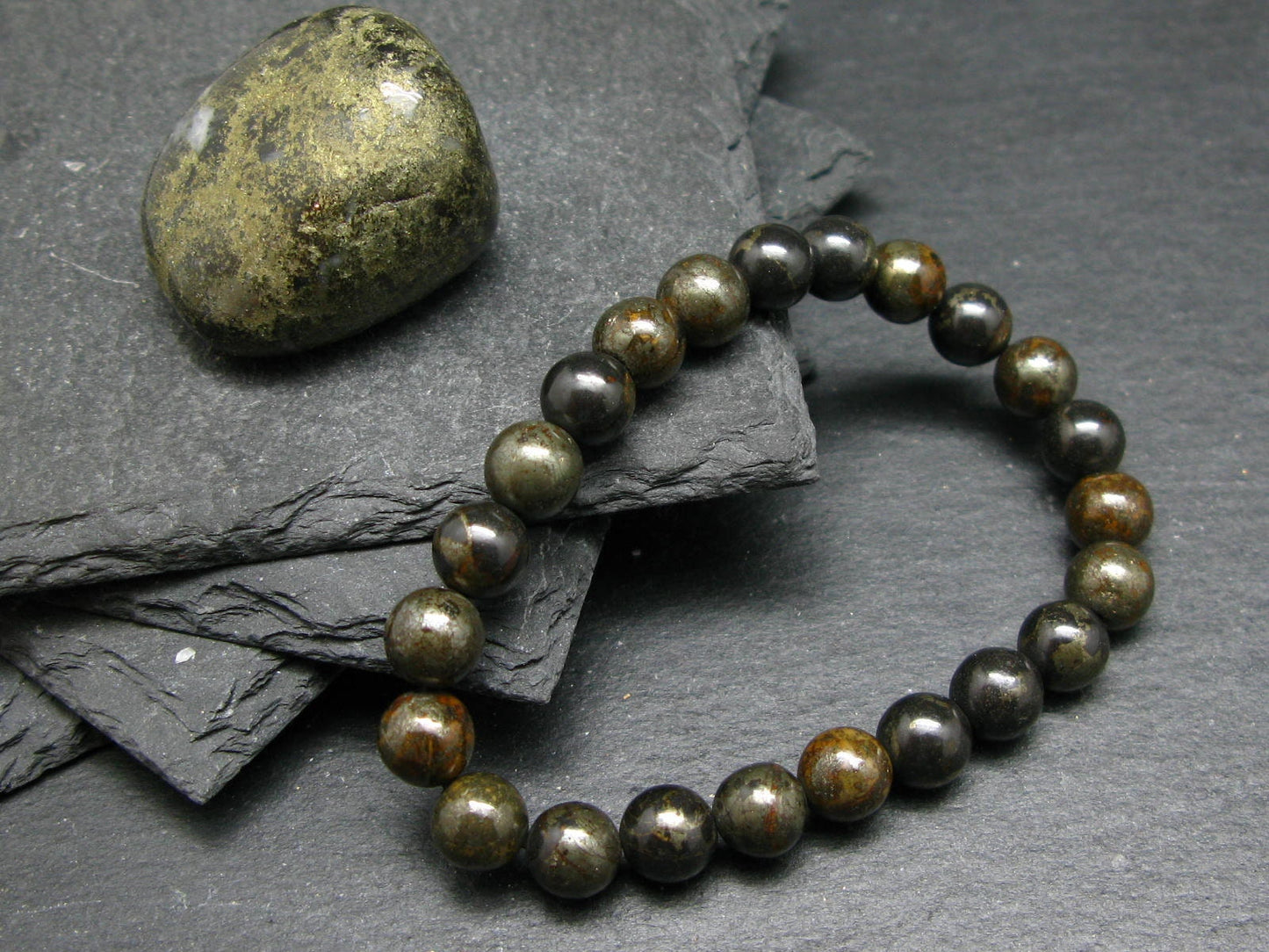 Healers Gold Genuine Bracelet ~ 7 Inches ~ 8mm Round Beads