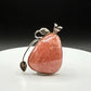 Natural Rhodochrosite Pendant in Sterling Silver Leaf Design | Pink Crystal Necklace | Jewelry Gift