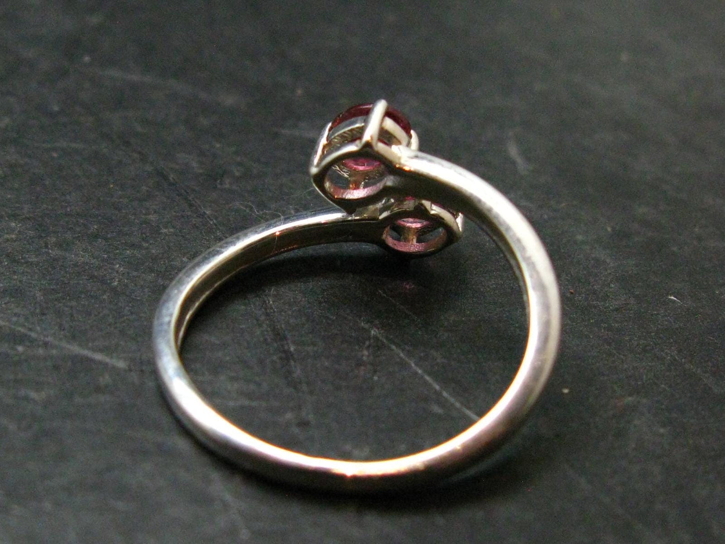 Pink Tourmaline Silver Ring From Brazil - 1.94 Grams - Size 7