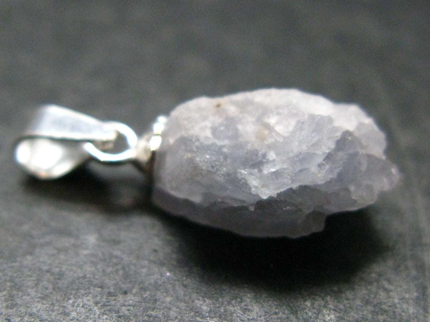 Rare Raw Hackmanite Silver Pendant from Afghanistan - 0.8" - 0.82 Grams