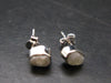 Very Rare White Cryolite 925 Silver Stud Earrings from Greenland - 0.6" - 1.29 Grams