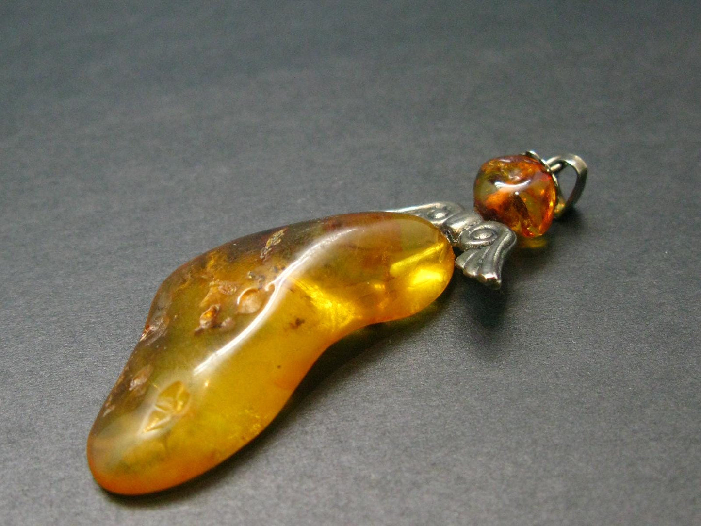 Baltic Amber 925 Silver Pendant - 2.3" - 4.51 Grams