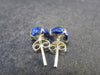 Cute Small Dark Blue Genuine Lapis Lazuli Sterling Silver Stud Earrings