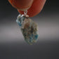 Rare Raw Blue Euclase Gem Crystal Silver Pendant from Zimbabwe - 0.6" - 2.0 Grams