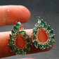 Gem Emerald Faceted Silver Earrings From Colombia - 3.40 Grams Total
