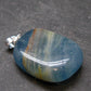 Lemurian Aquatine Blue Calcite Silver Pendant from Argentina - 1.3" - 7.96 Grams
