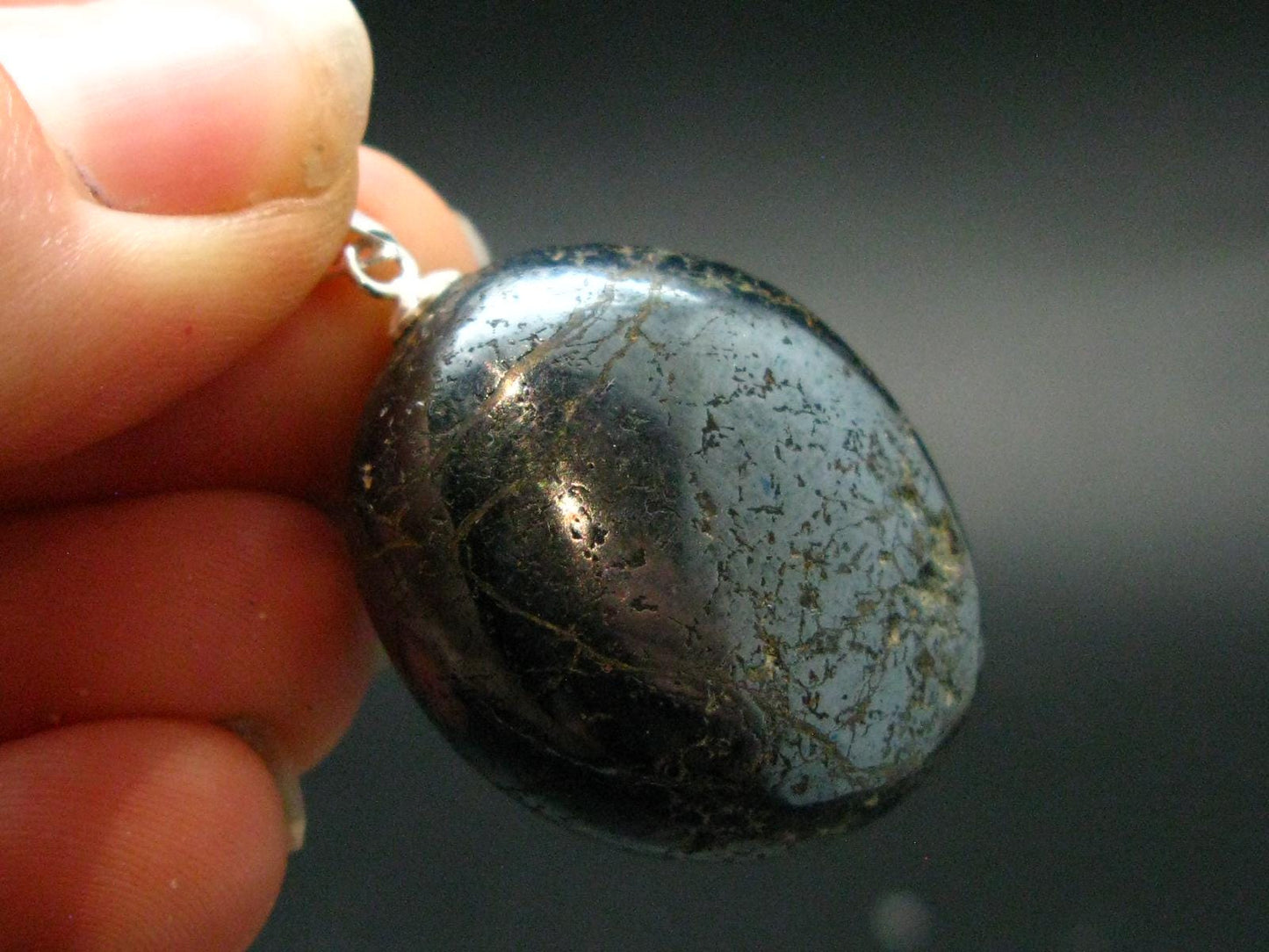 Covelite Covellite Crystal Silver Pendant From Peru - 1.3" - 23.73 Grams