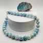 Larimar Beaded Necklace Blue Gemstone Jewelry Ocean Stone Necklace Gift