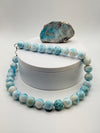 Larimar Beaded Necklace Blue Gemstone Jewelry Ocean Stone Necklace Gift