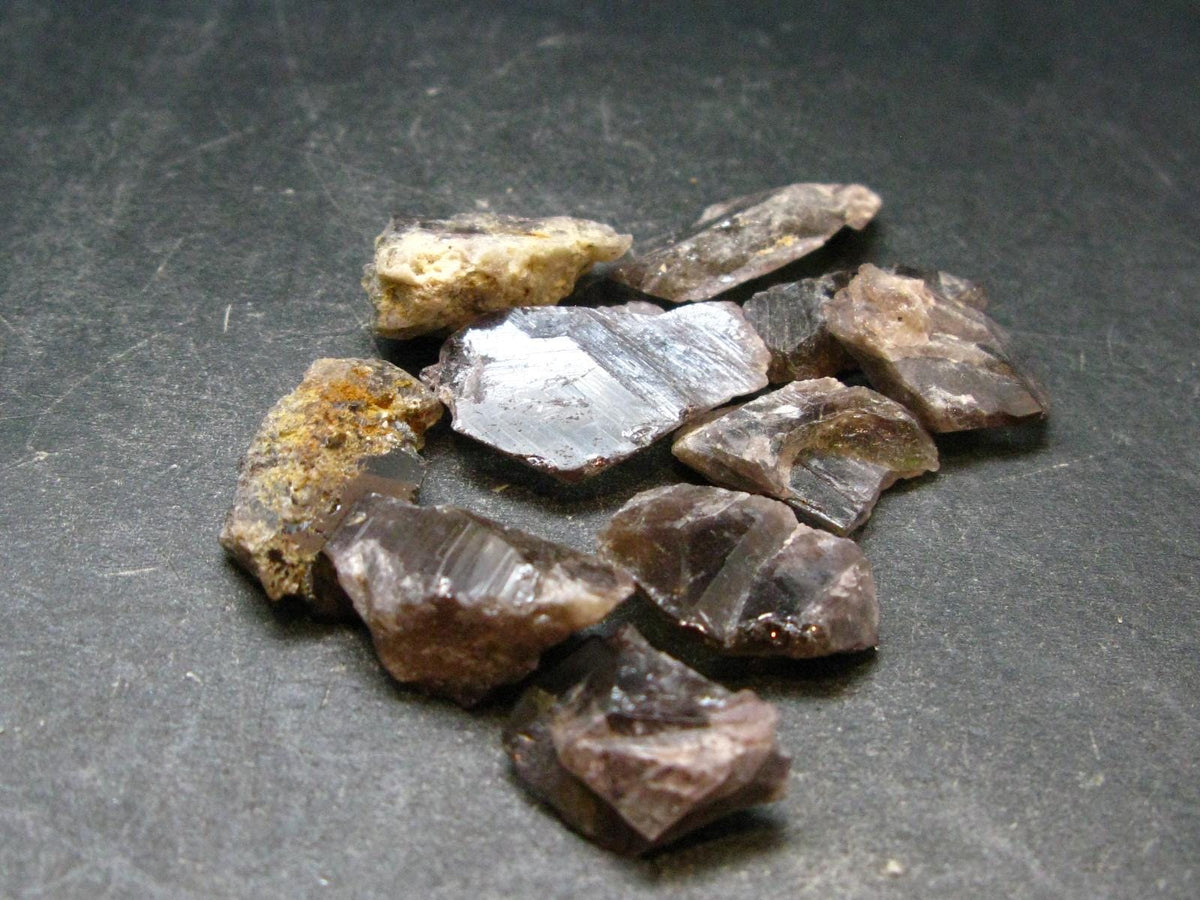 Lot of 10 Fine Axinite Crystals from Russia - 24.90 Grams