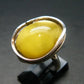 Natural Baltic Amber 925 Silver Ring - Size 7.25