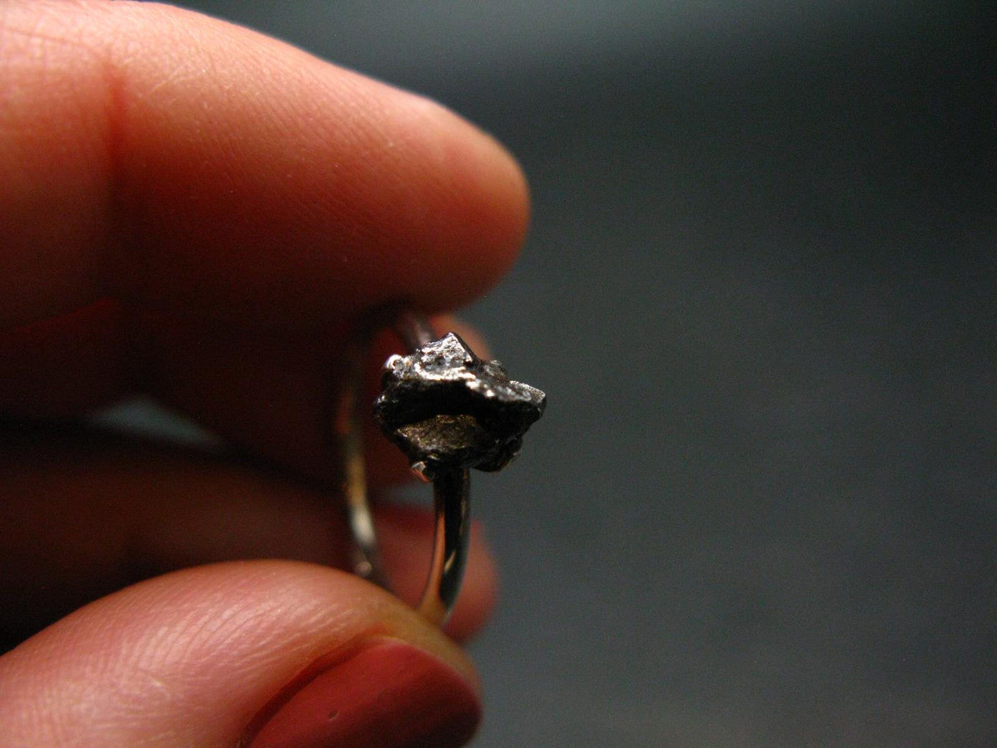 Meteorite Campo Del Cielo Argentina Sterling Silver Ring - 1.83 Grams - Size 4
