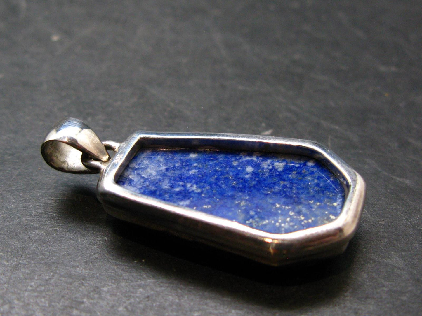 Lapis Lazuli Silver Pendant From Afghanistan - 1.7" - 11.81 Grams