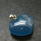 Lemurian Aquatine Blue Calcite Silver Heart Pendant from Argentina - 1.1" - 6.64 Grams